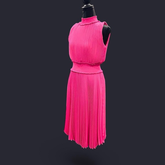 Nanette Lepore Dresses & Skirts - Nanette Lepore Pink Pleated Sheath Midi Dress 6
